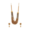 Suvarnika Women's Ethnic Five Layer Brass Mala With Crystal For Women And Girls (Green, Free Size)
