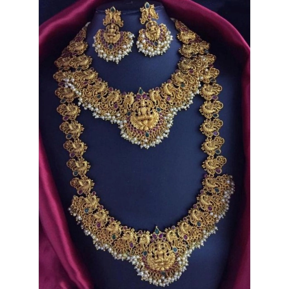 Suvarnika Women's Elegent Combo Of Jewellery Set (Gold, Free Size)