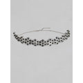 Suvarnika Women's Rose Gold Plated Alloy Choker (Silver &amp; Black)