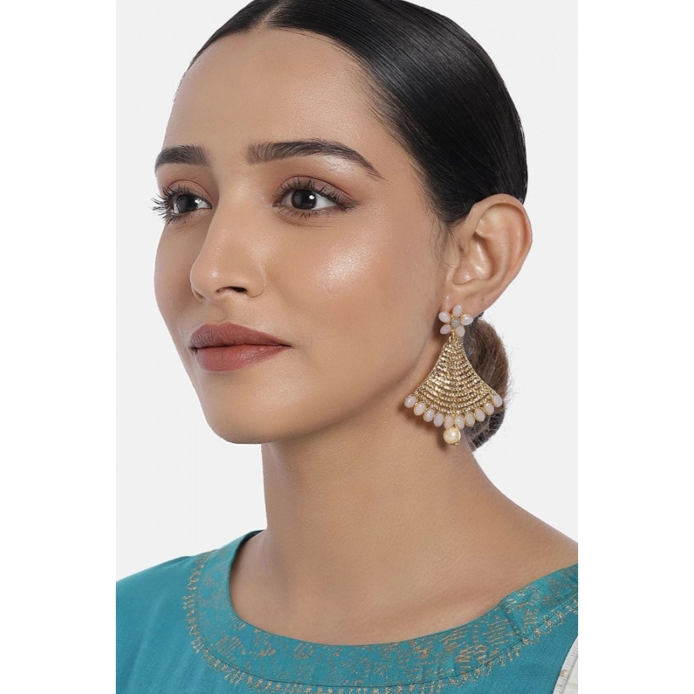 Suvarnika Women's Rose Gold Plated Alloy Earrings (Gold)