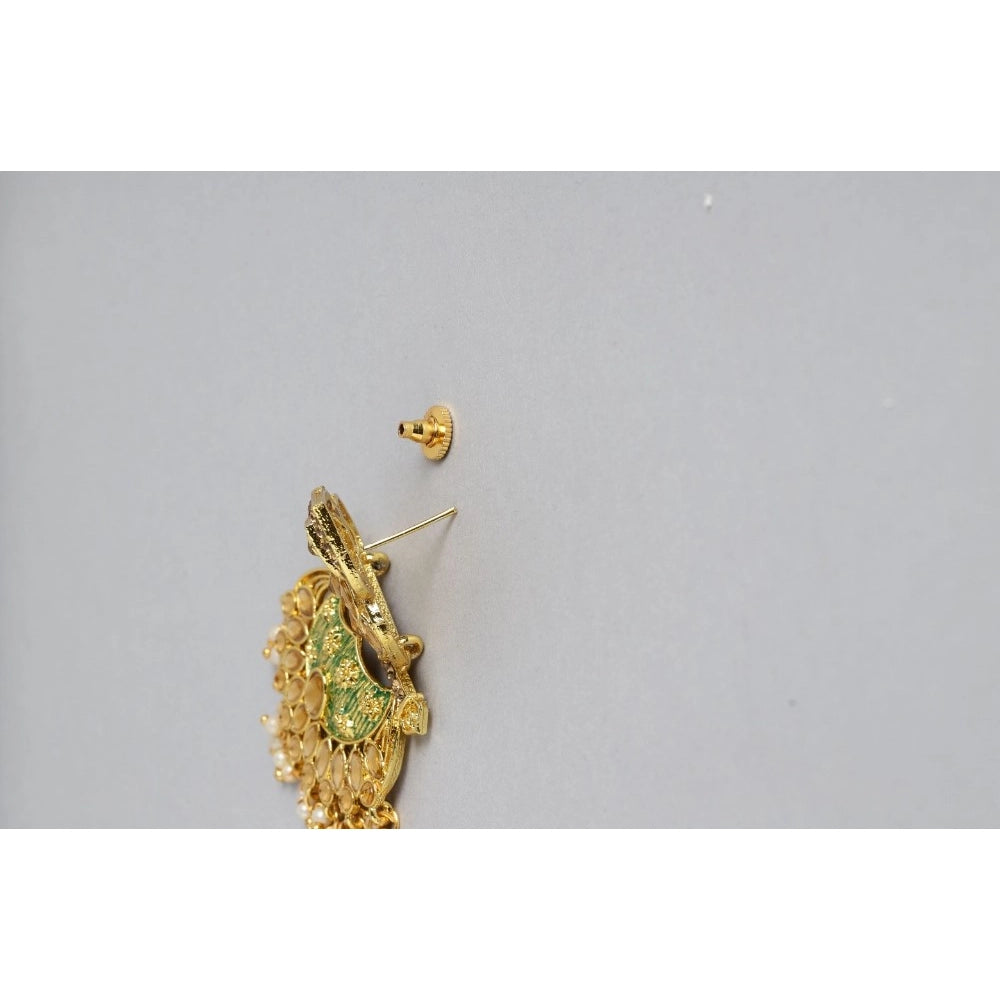 Suvarnika Women's Rose Gold Plated Alloy Earrings (Gold)