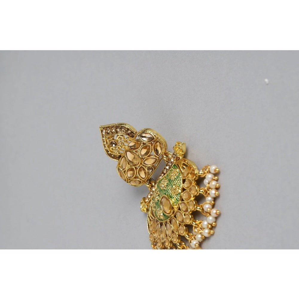 Suvarnika Women's Rose Gold Plated Alloy Earrings (Gold)