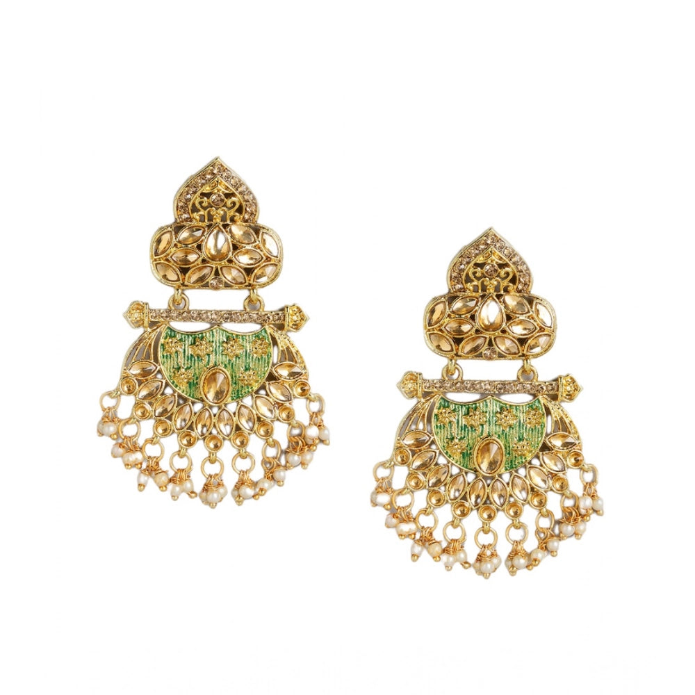 Suvarnika Women's Rose Gold Plated Alloy Earrings (Gold)