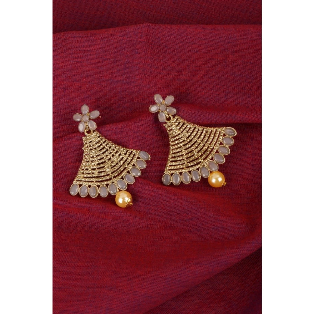 Suvarnika Women's Rose Gold Plated Alloy Earrings (Gold)