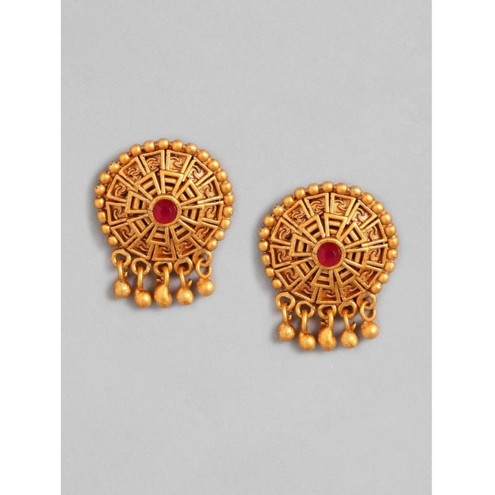 Suvarnika Women's Rose Gold Plated Alloy Necklace &amp; Earings Set (Multicolor)