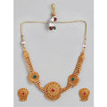 Suvarnika Women's Rose Gold Plated Alloy Necklace &amp; Earings Set (Multicolor)