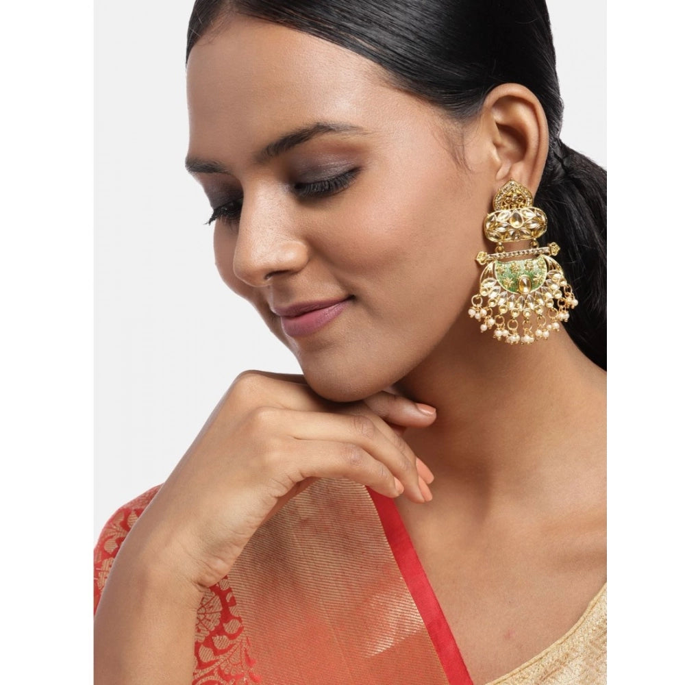 Suvarnika Women's Rose Gold Plated Alloy Earrings (Gold)