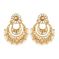 Suvarnika Women's Rose Gold Plated Alloy Kundan Earrings &amp; Mangtikka (White &amp; Gold)