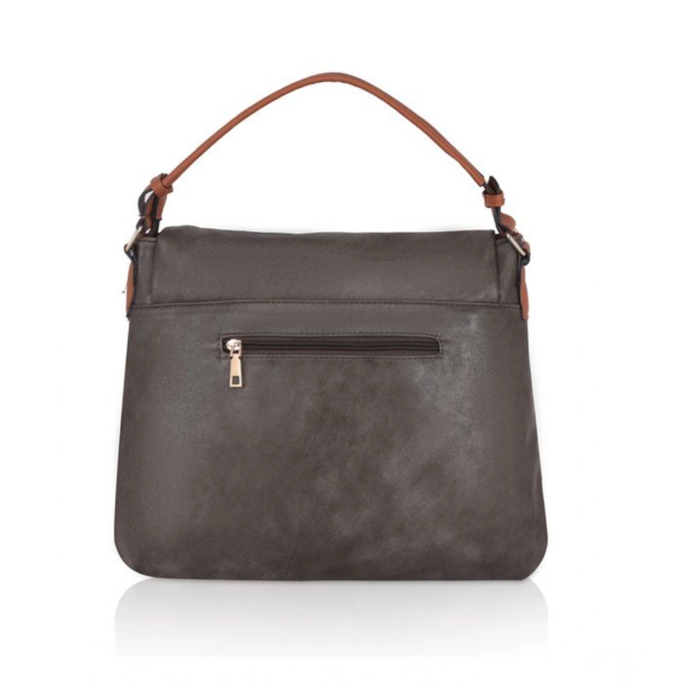 Suvarnika Women's Faux Leather Solid Sling Bag (Green)