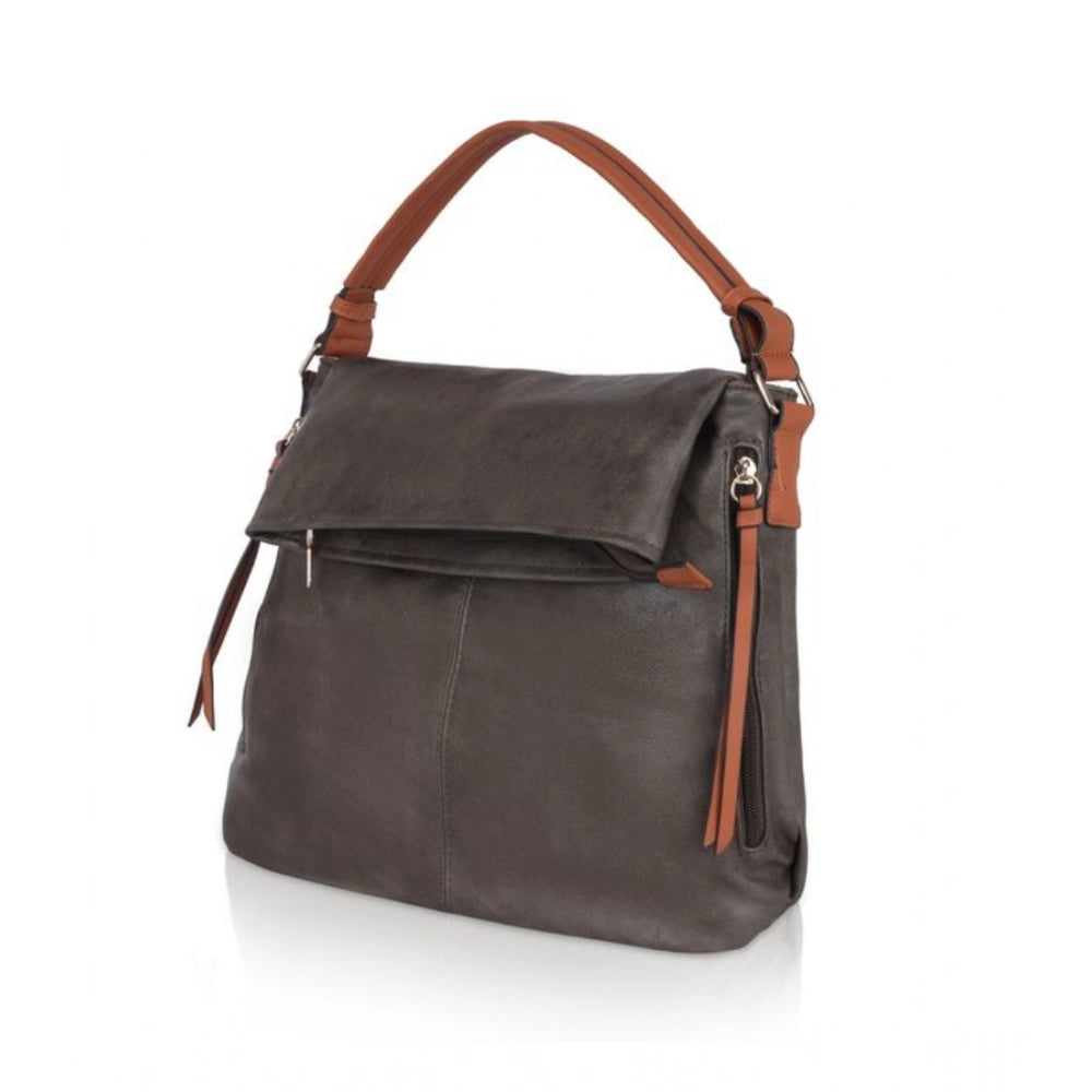 Suvarnika Women's Faux Leather Solid Sling Bag (Green)