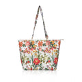 Suvarnika Women's Faux Leather Printed Tote Bag (White Orang)