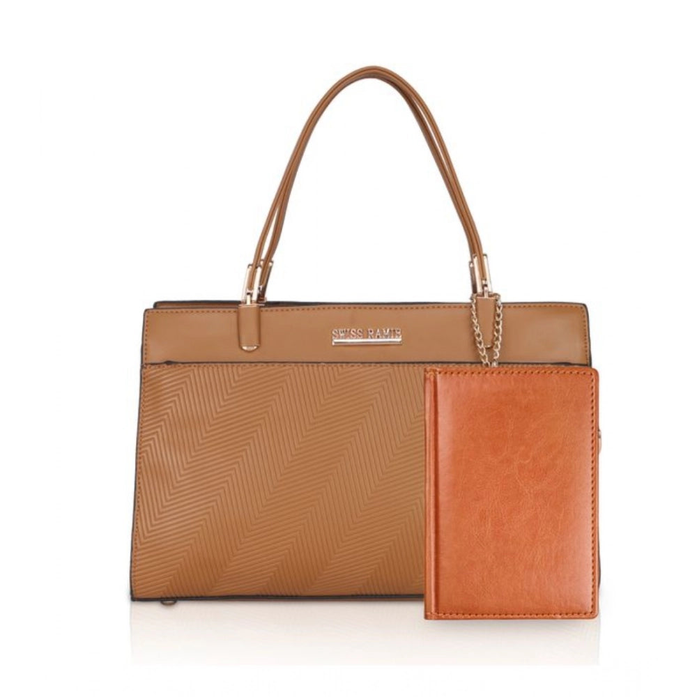 Suvarnika Women's Faux Leather Textured Adjustable Long Belt Handbag (Brown)