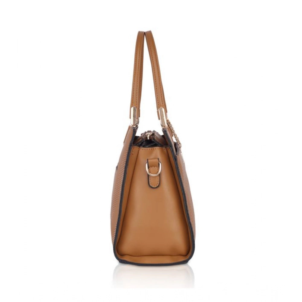 Suvarnika Women's Faux Leather Textured Adjustable Long Belt Handbag (Brown)