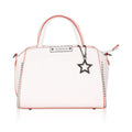 Suvarnika Women's Faux Leather Metal Beads Handbag (White)
