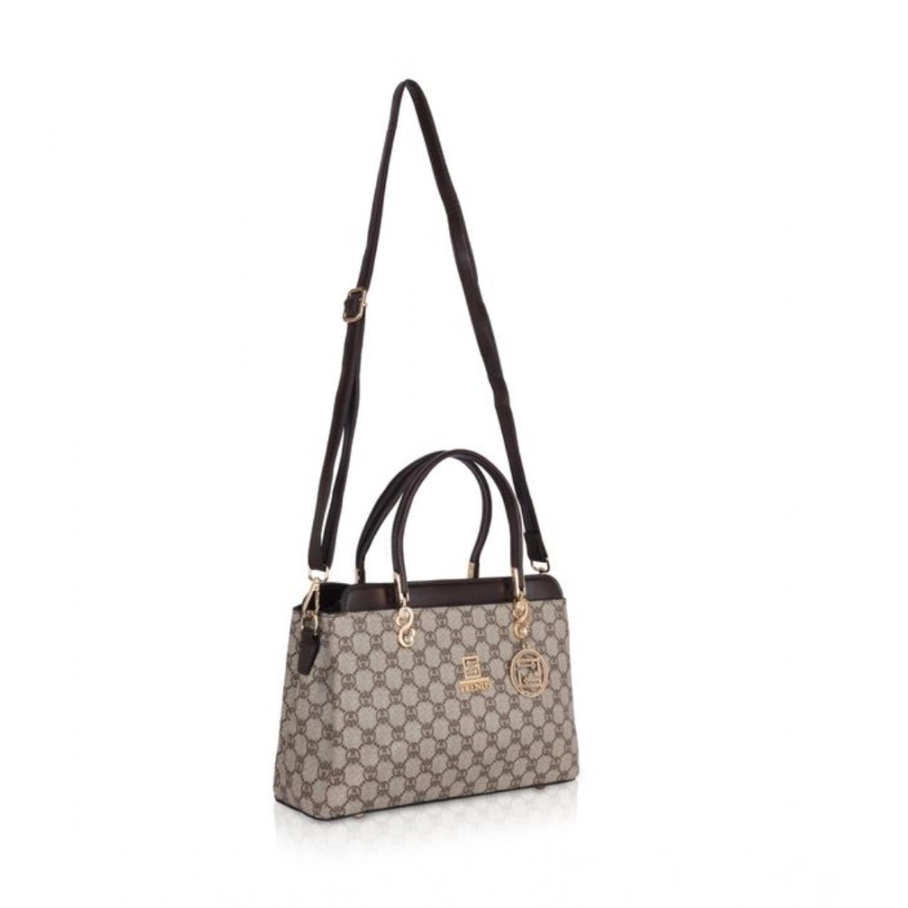Suvarnika Women's Faux Leather Printed Handbag (Coffee)