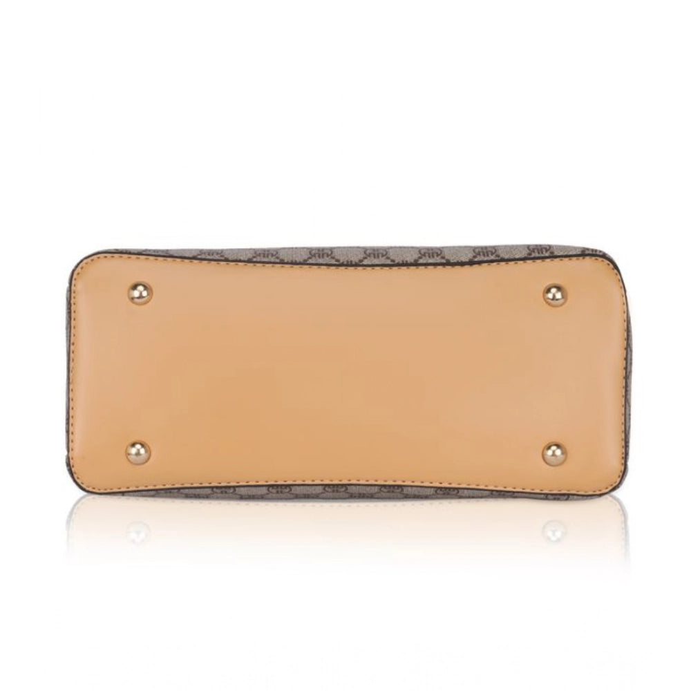 Suvarnika Women's Faux Leather Printed Handbag (Camel)