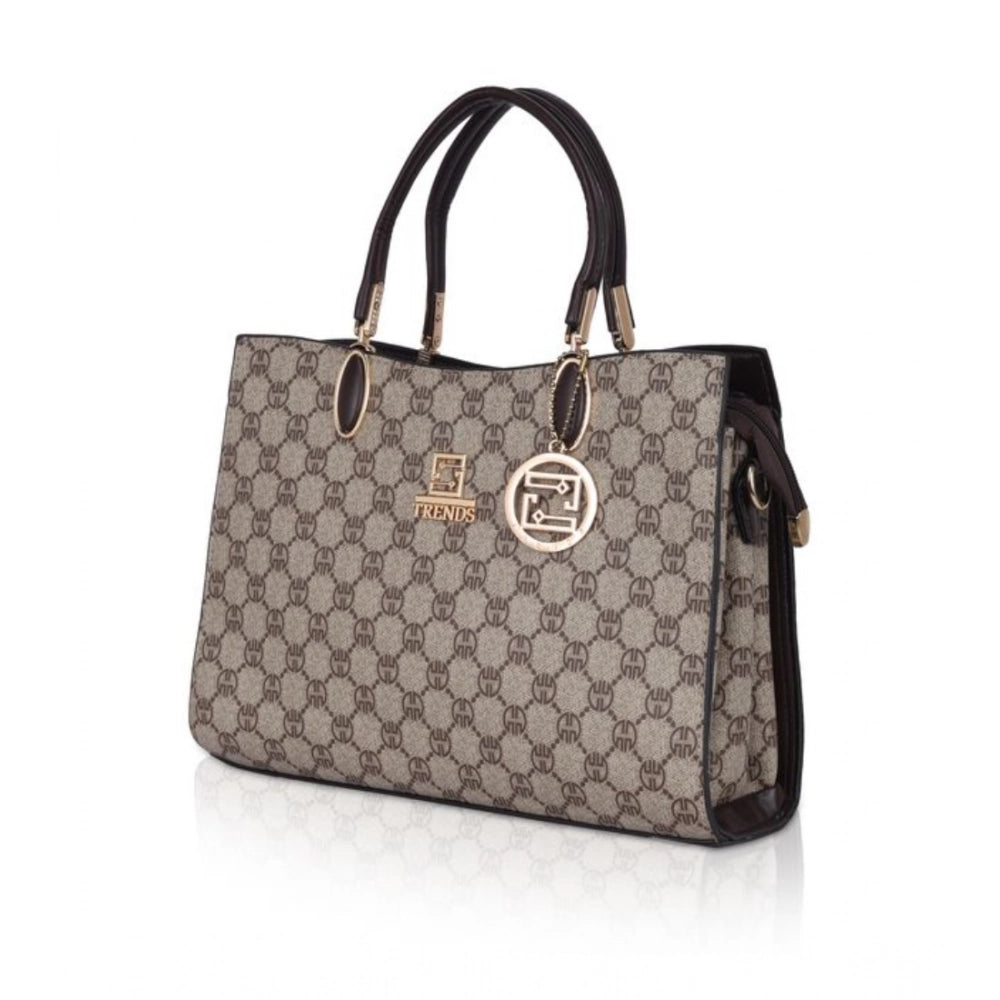 Suvarnika Women's Faux Leather Printed Handbag (Coffee)