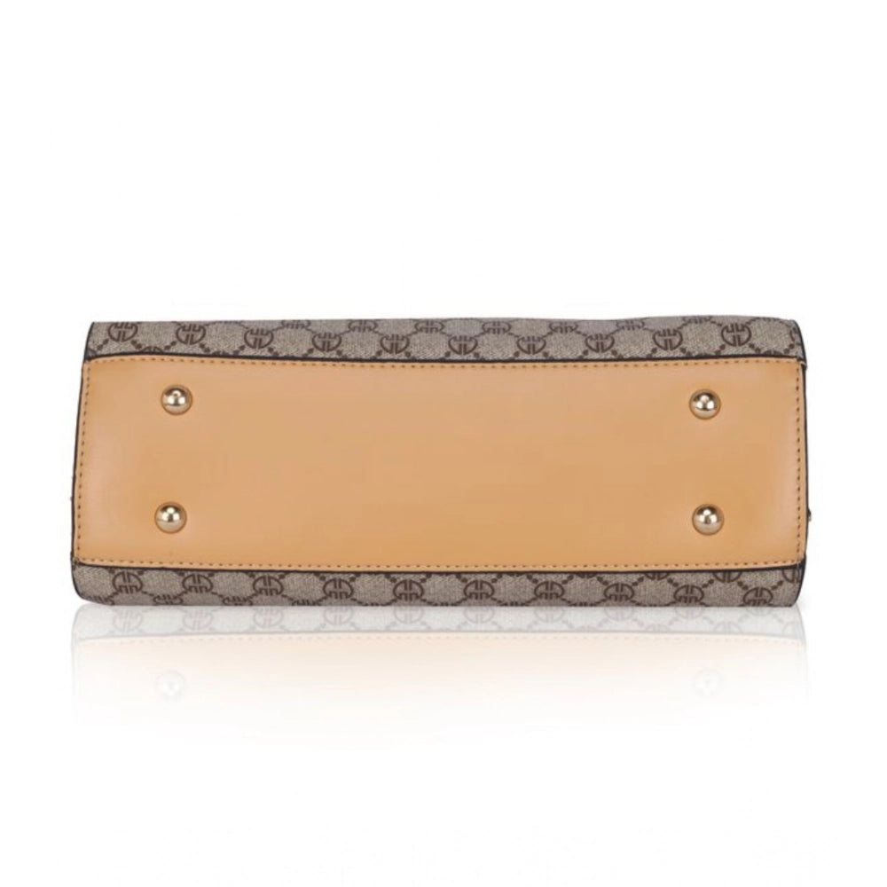 Suvarnika Women's Faux Leather Printed Handbag (Camel)
