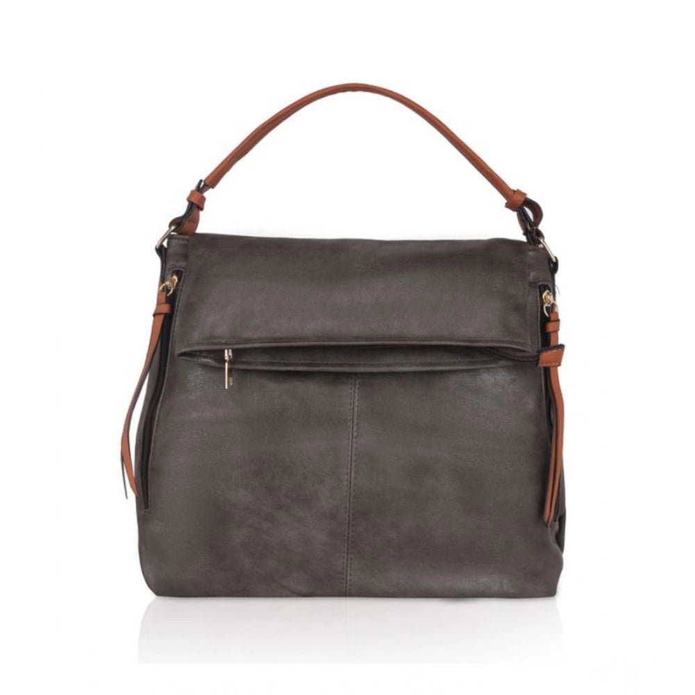 Suvarnika Women's Faux Leather Solid Sling Bag (Green)