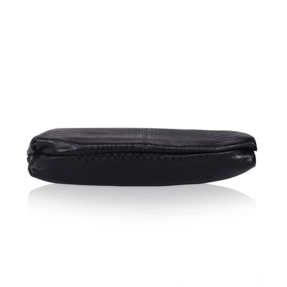 Suvarnika Women's Faux Leather Textured Sling Bag (Black)