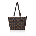 Suvarnika Women's Faux Leather Printed Tote Bag (Brown)