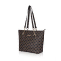 Suvarnika Women's Faux Leather Printed Tote Bag (Brown)