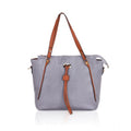 Suvarnika Women's Faux Leather Textured Tote Bag (Grey)