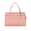 Suvarnika Women's Faux Leather Textured Adjustable Long Belt Handbag (Pink)