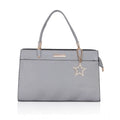 Suvarnika Women's Faux Leather Textured Adjustable Long Belt Handbag (Grey)