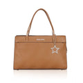Suvarnika Women's Faux Leather Textured Adjustable Long Belt Handbag (Brown)