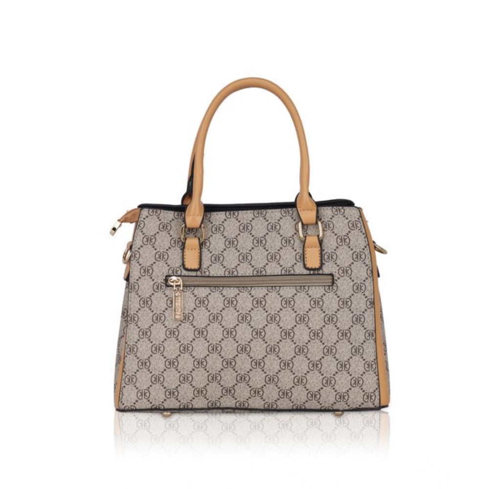 Suvarnika Women's Faux Leather Printed Handbag (Camel)