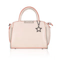 Suvarnika Women's Faux Leather Metal Beads Handbag (Pink)