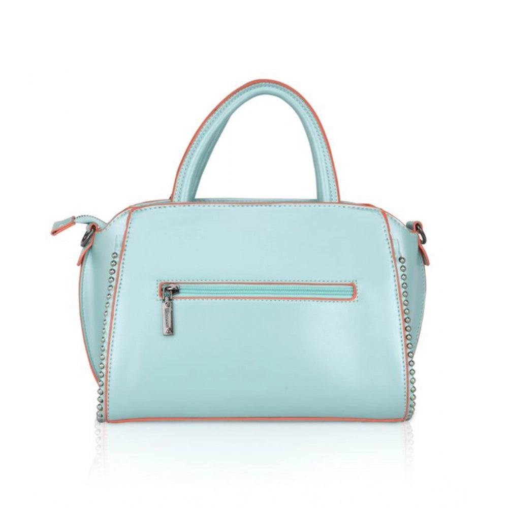 Suvarnika Women's Faux Leather Metal Beads Handbag (Green)