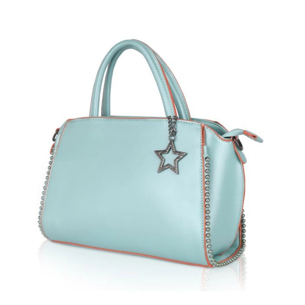 Suvarnika Women's Faux Leather Metal Beads Handbag (Green)