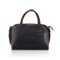 Suvarnika Women's Faux Leather Metal Beads Handbag (Black)