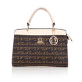 Suvarnika Women's Faux Leather Printed Handbag (Beige)