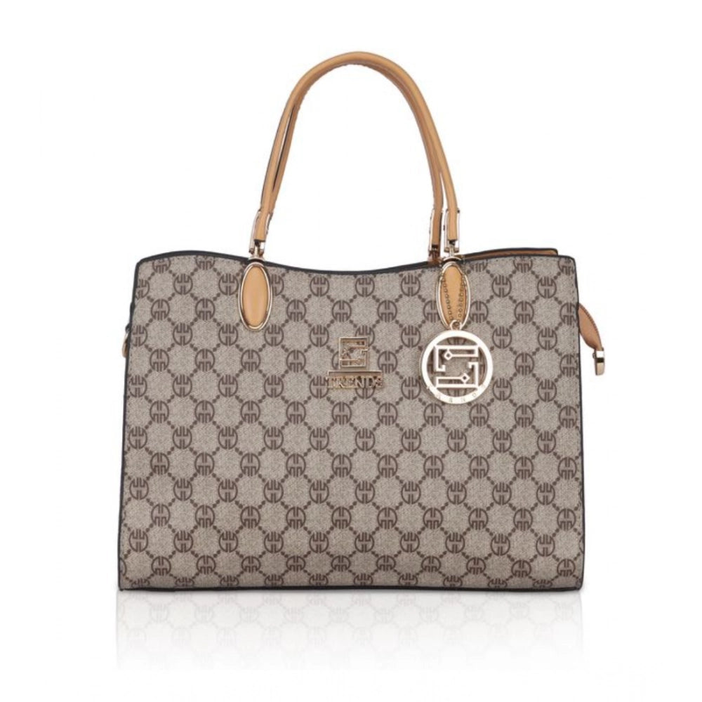 Suvarnika Women's Faux Leather Printed Handbag (Camel)