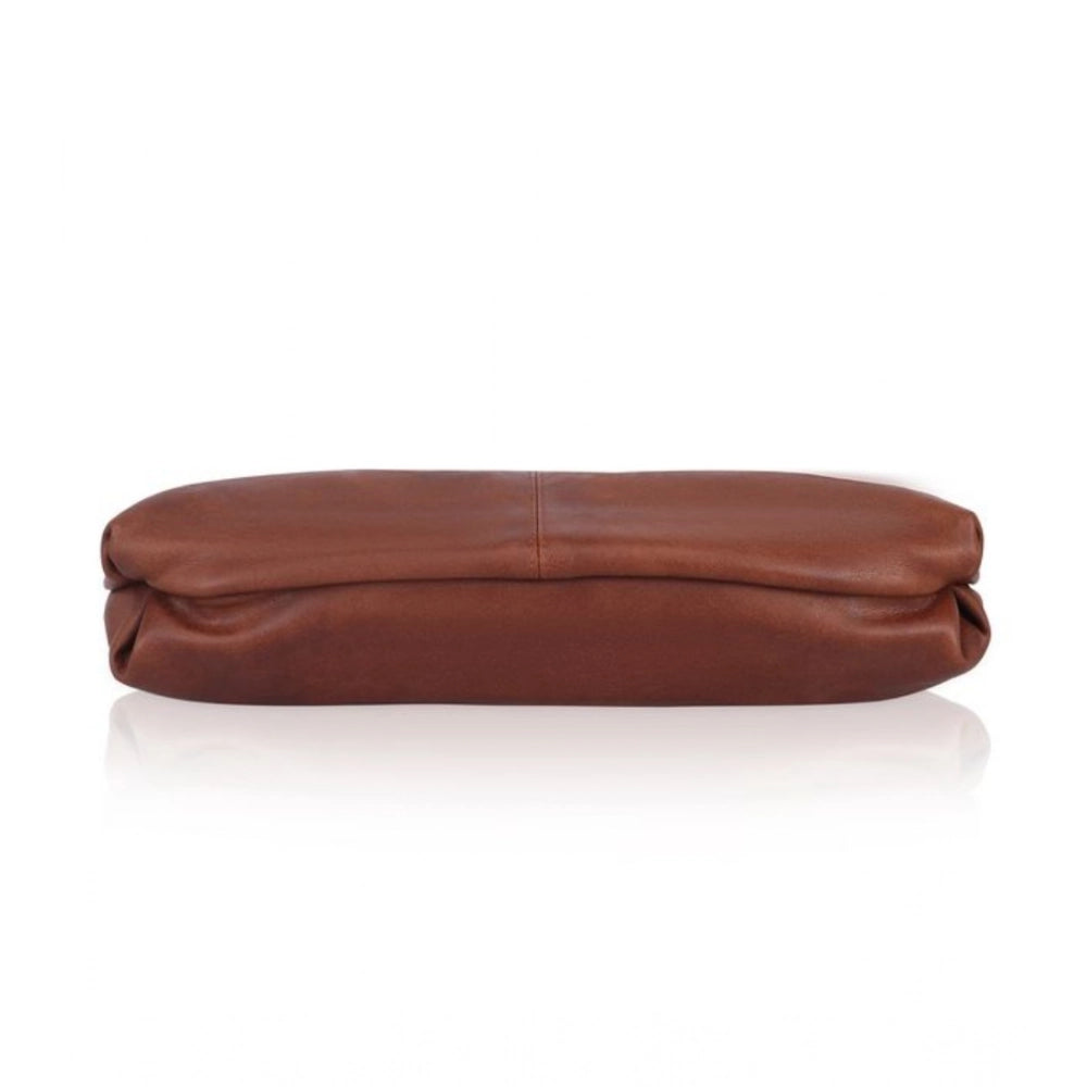 Suvarnika Women's Faux Leather Solid Sling Bag (Brown)