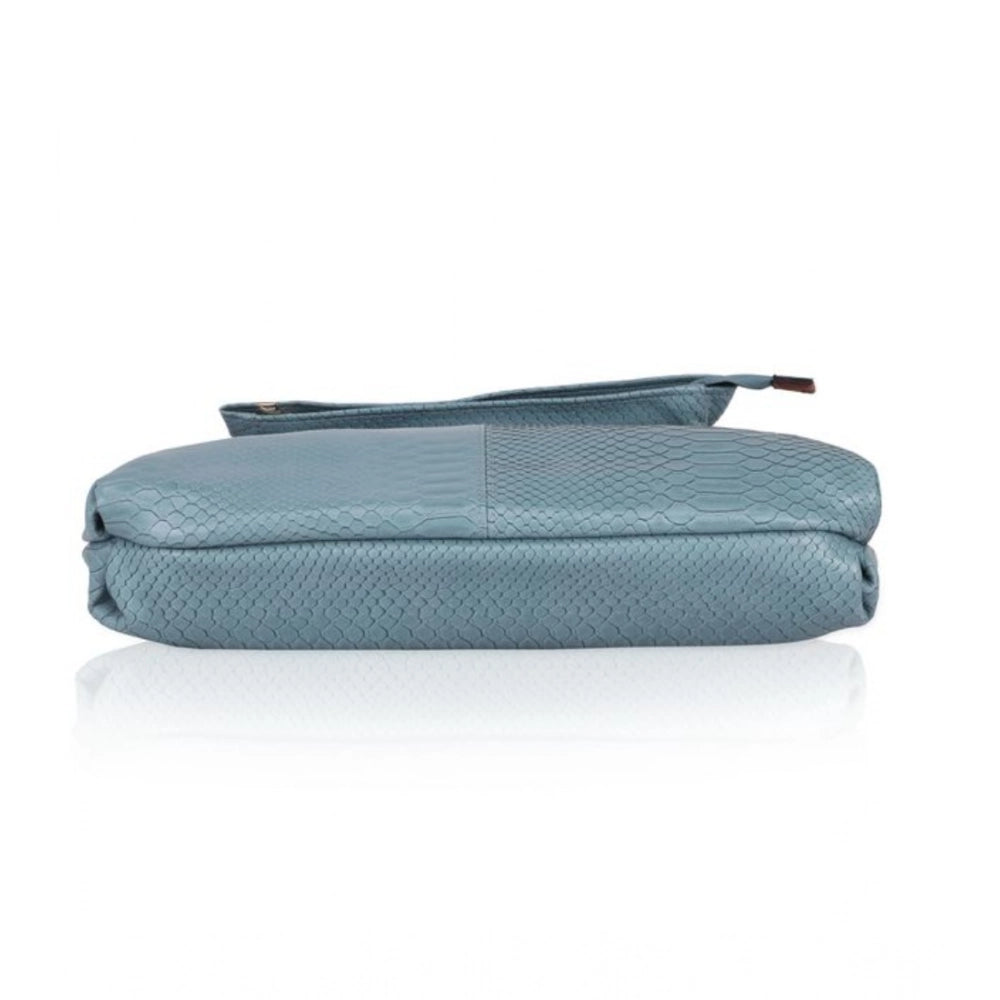 Suvarnika Women's Faux Leather Textured Sling Bag (Blue)