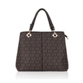 Suvarnika Women's Faux Leather Printed Handheld Bag (Brown)