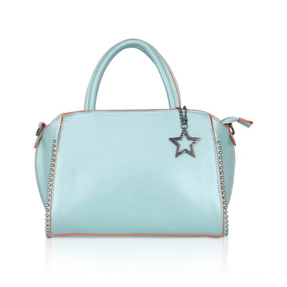 Suvarnika Women's Faux Leather Metal Beads Handbag (Green)