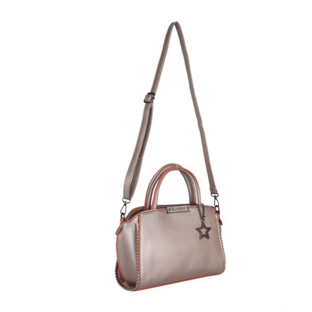 Suvarnika Women's Faux Leather Metal Beads Handbag (Bronze)