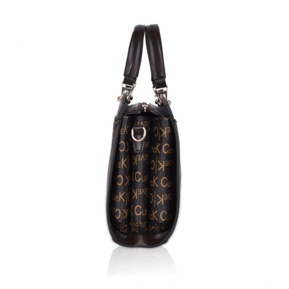 Suvarnika Women's Faux Leather Printed Handbag (Coffee)