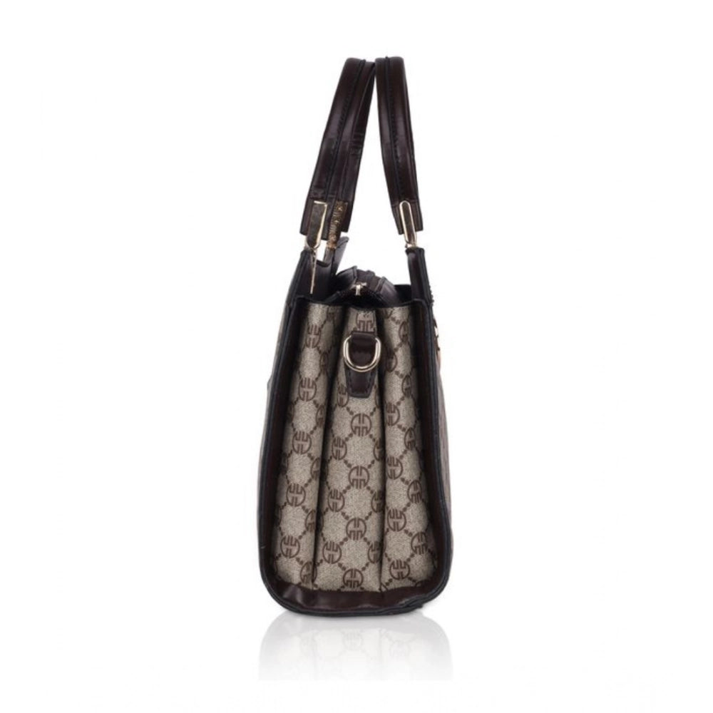 Suvarnika Women's Faux Leather Printed Handbag (Coffee)