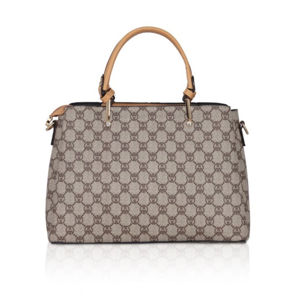 Suvarnika Women's Faux Leather Printed Handbag (Camel)