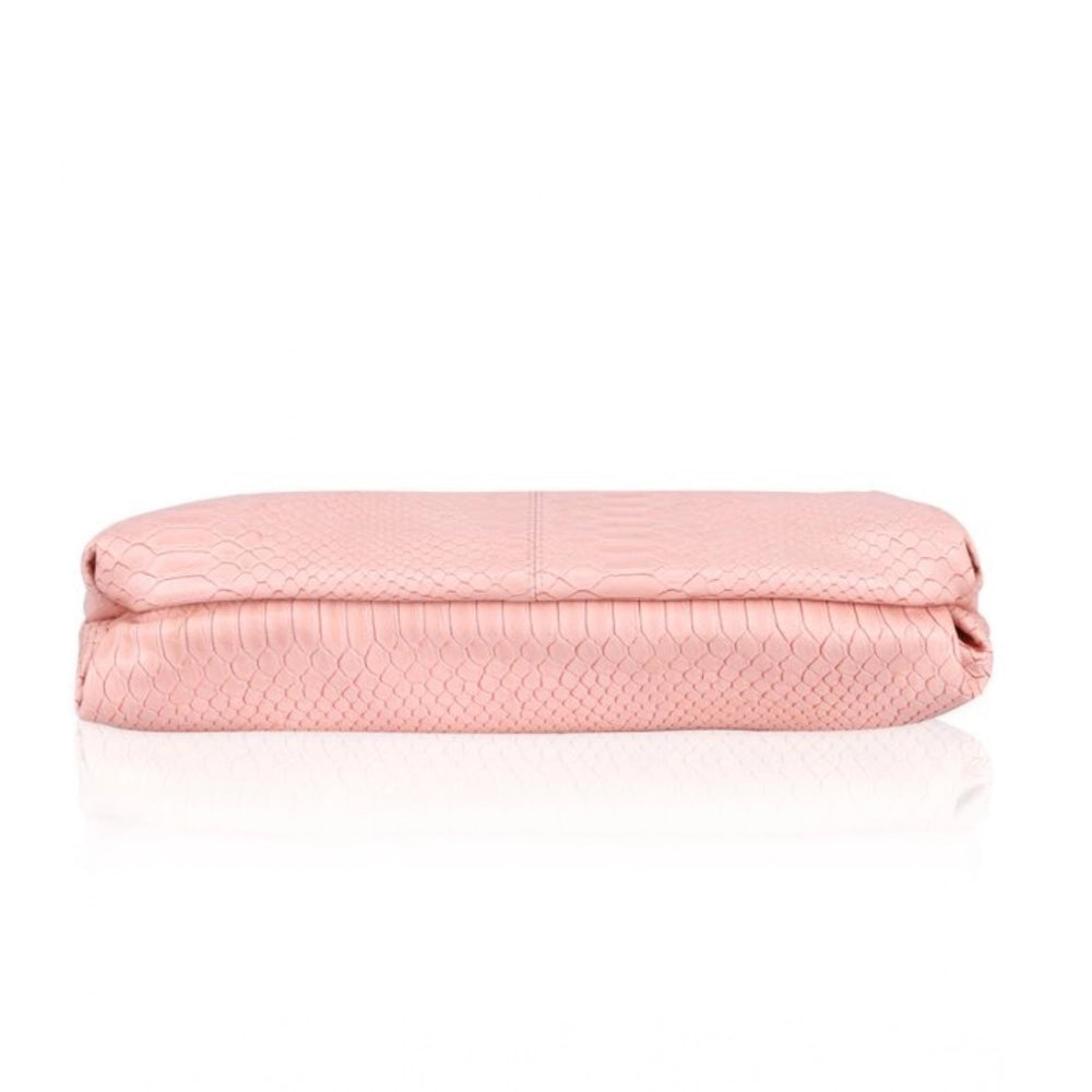 Suvarnika Women's Faux Leather Textured Sling Bag (Pink)