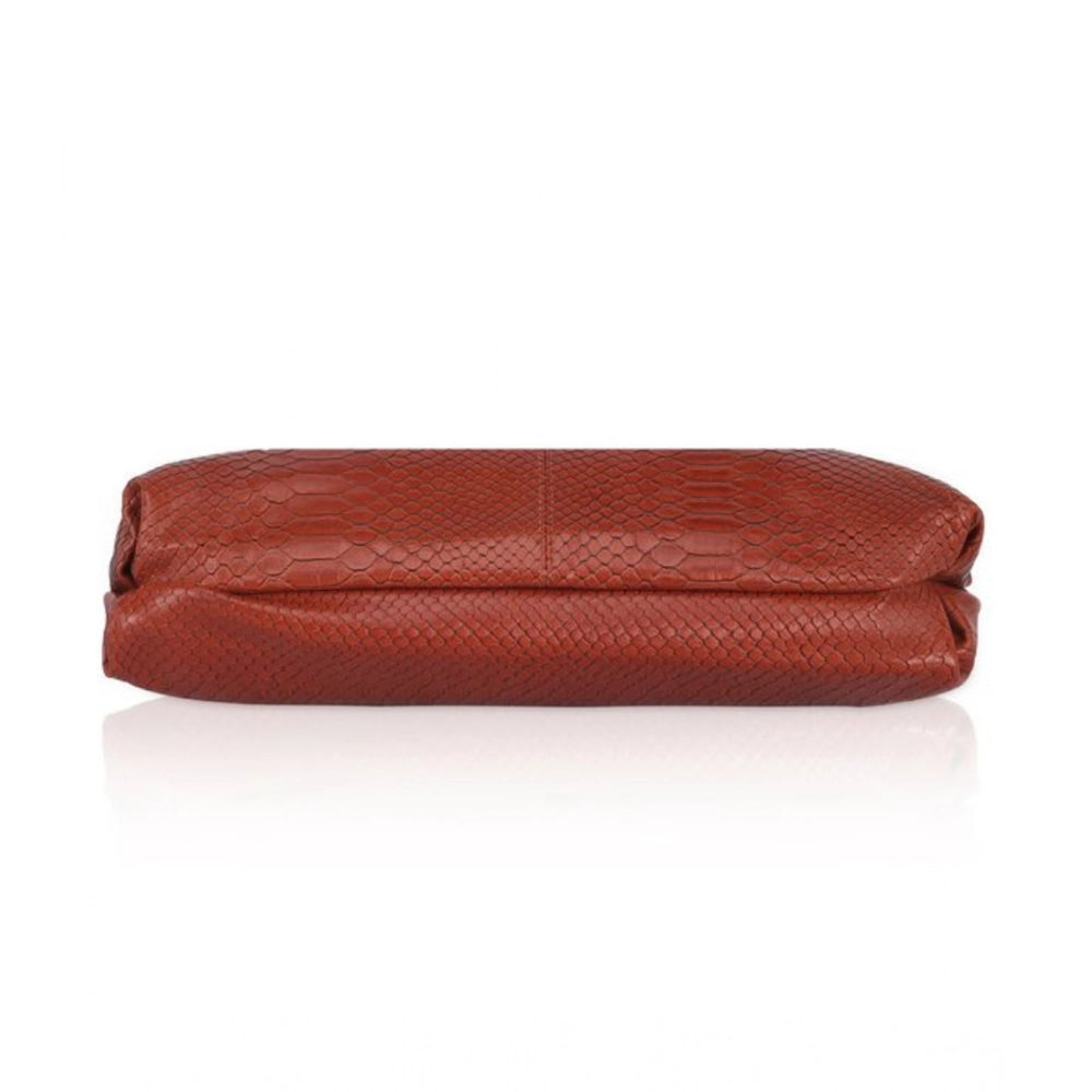 Suvarnika Women's Faux Leather Textured Sling Bag (Brown )