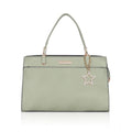 Suvarnika Women's Faux Leather Textured Adjustable Long Belt Handbag (Green)