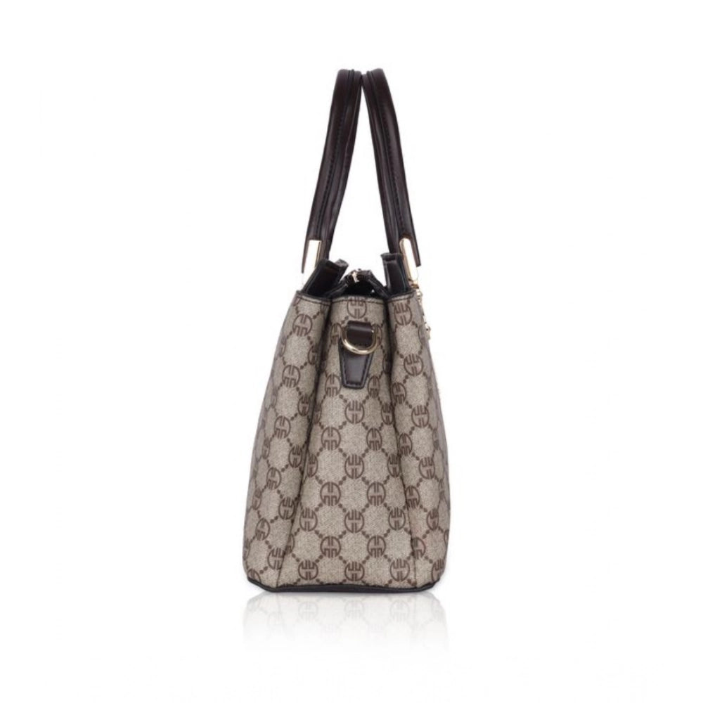 Suvarnika Women's Faux Leather Printed Handbag (Coffee)
