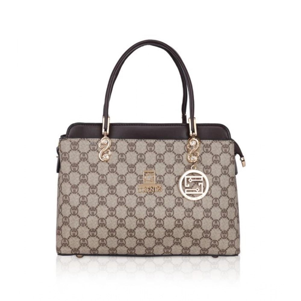Suvarnika Women's Faux Leather Printed Handbag (Coffee)